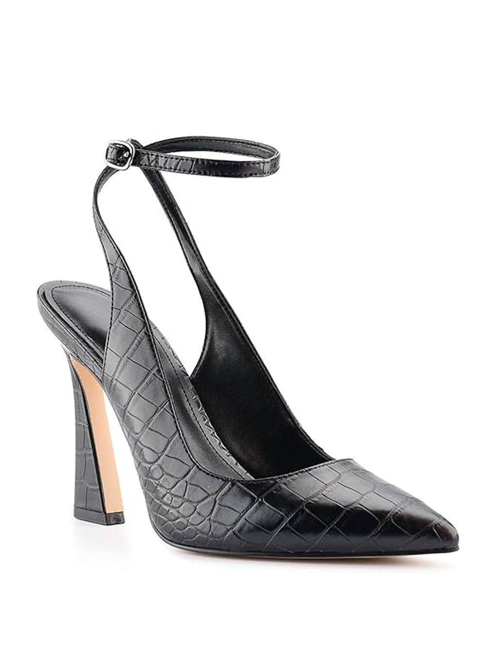 Elegant Bridal Wedding Shoes Women Closed Toe Pointed Toe Ankle Strap Slingback Heels