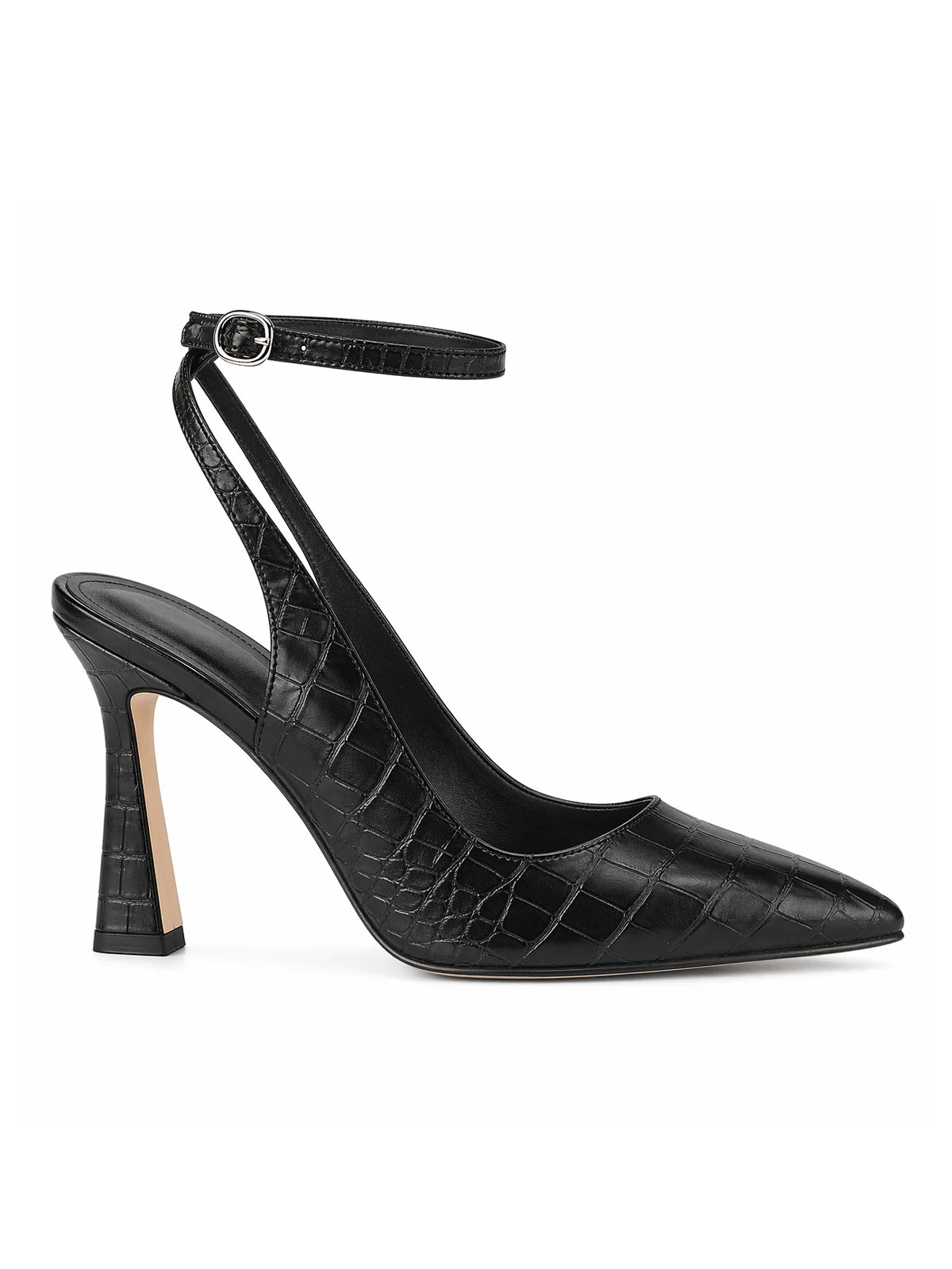 Elegant Bridal Wedding Shoes Women Closed Toe Pointed Toe Ankle Strap Slingback Heels