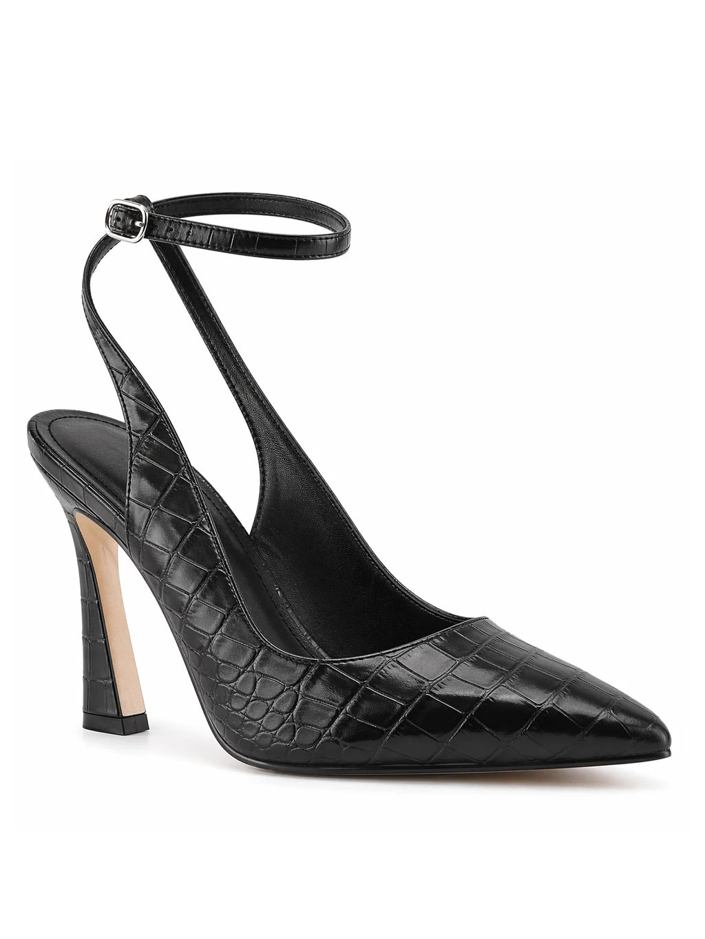 Elegant Bridal Wedding Shoes Women Closed Toe Pointed Toe Ankle Strap Slingback Heels
