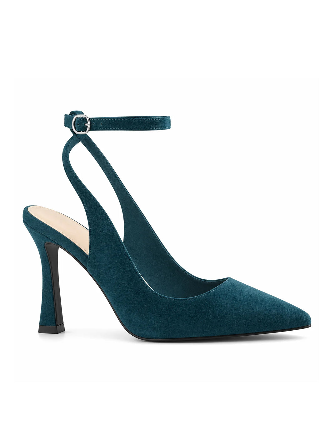 Women's Slingback Pointed Toe Heels Closed Toe Ankle Strap Formal Dress Pumps Shoes