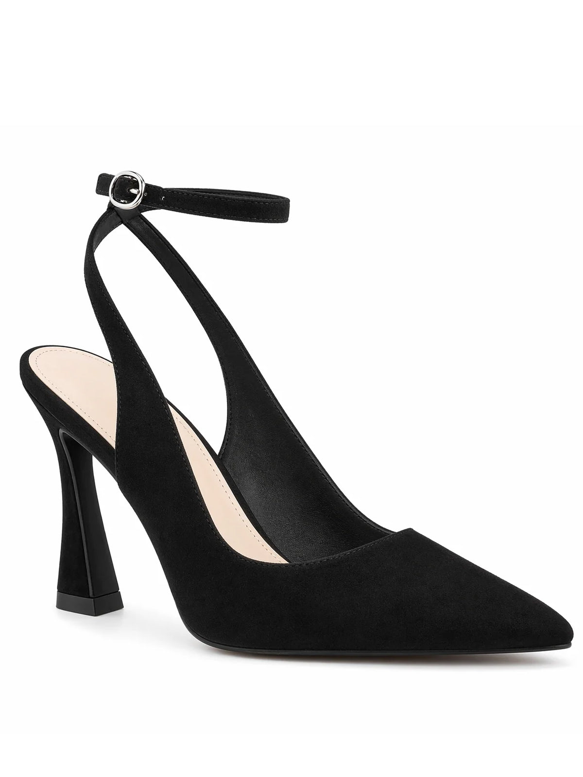 Ladies Pointed Toe Slingback Heels Closed Toe Ankle Strap Wedding & Evening Pumps