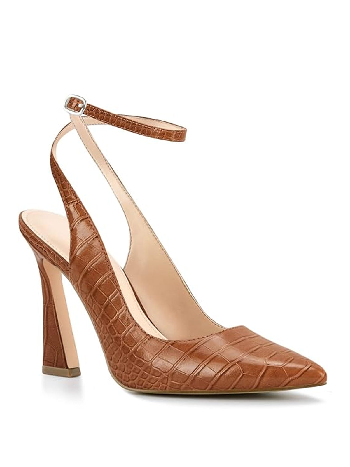 Pointed Toe Closed Toe Pumps Women Ankle Strap Slingback Heels Bridesmaid Dress Shoes