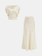 Polka Dot Cowl Neck Top & Maxi Skirt Set
