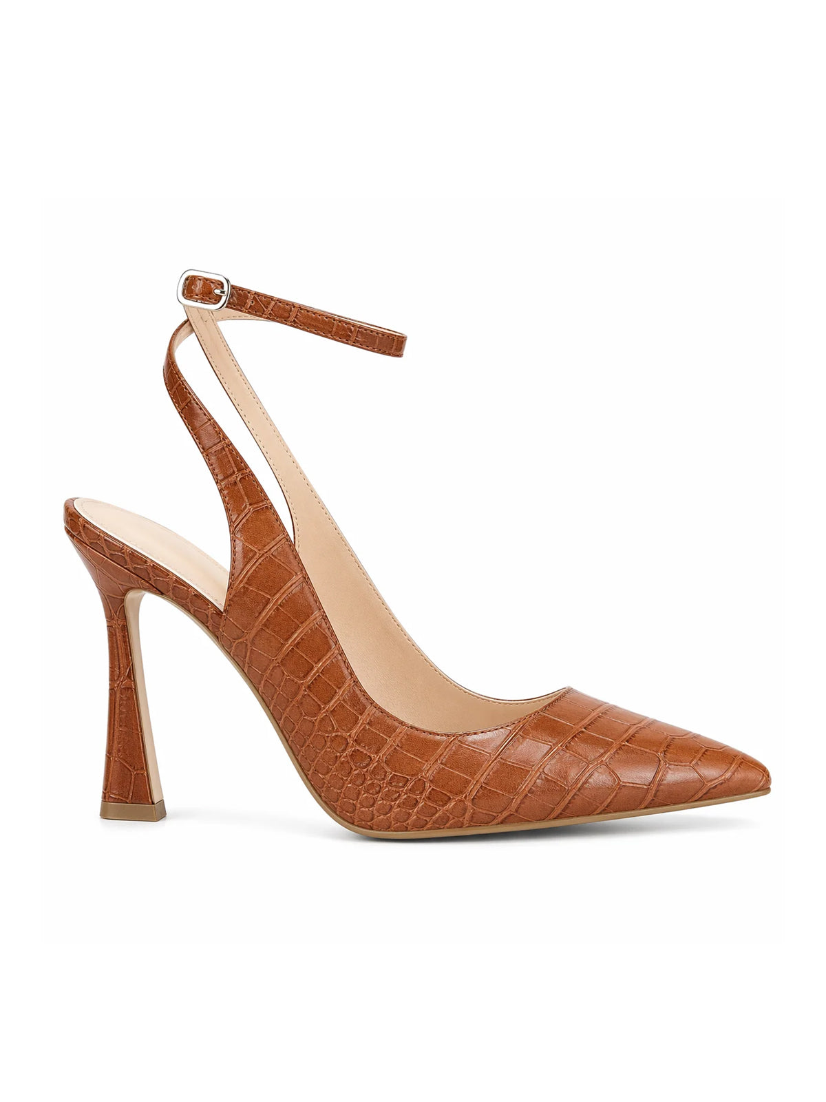 Pointed Toe Closed Toe Pumps Women Ankle Strap Slingback Heels Bridesmaid Dress Shoes