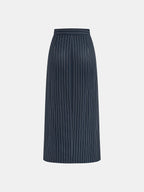 Hook-Eye Striped Top and Skirt Set