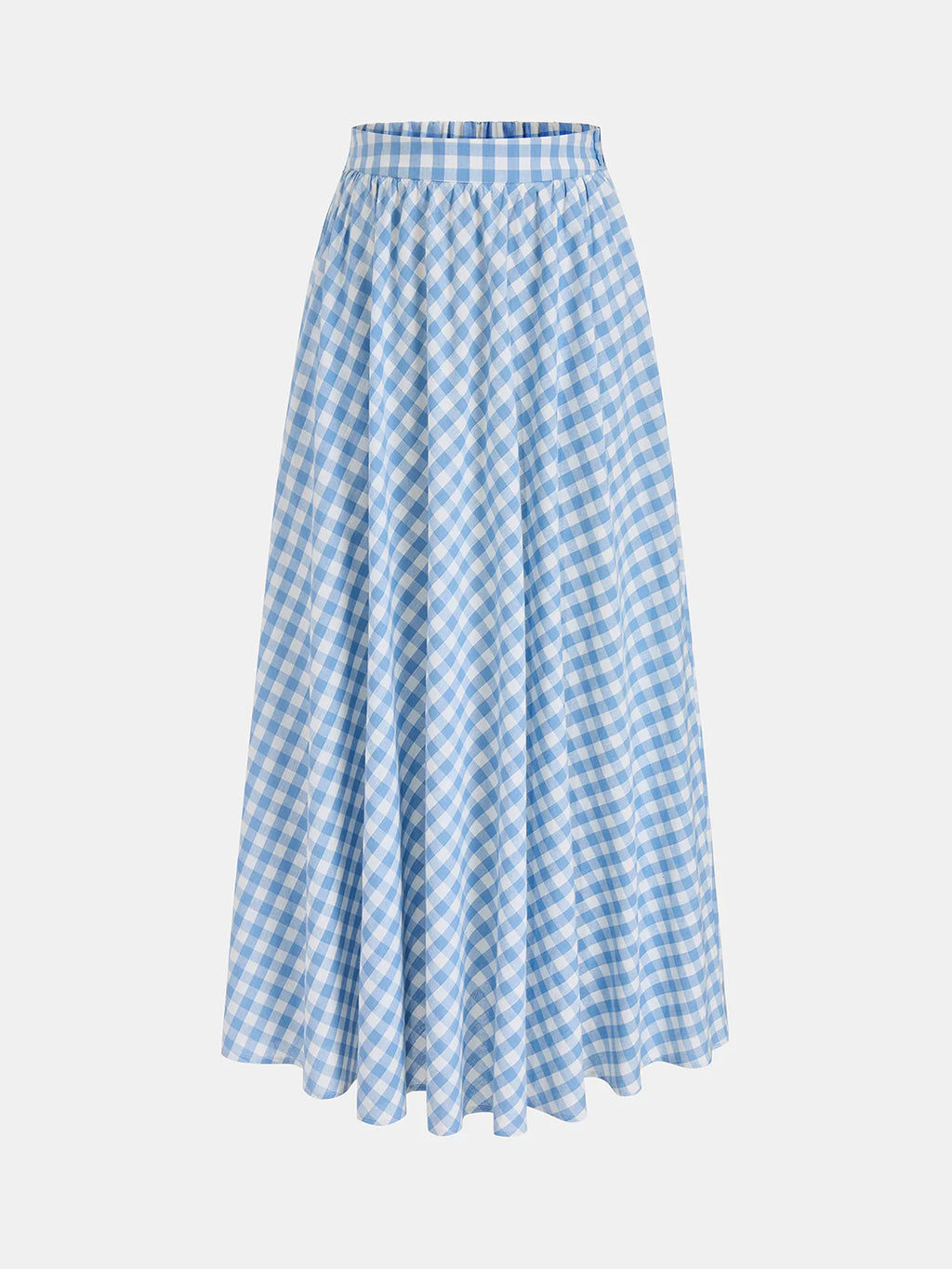 Gingham Wrap Tie Cami Top & Midi Skirt Set