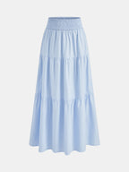 Cotton Smocked Tie-Front Top & Tiered Skirt Set