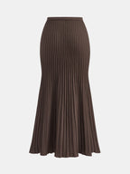 Textured Rib-Knit Mermaid Midi Skirt