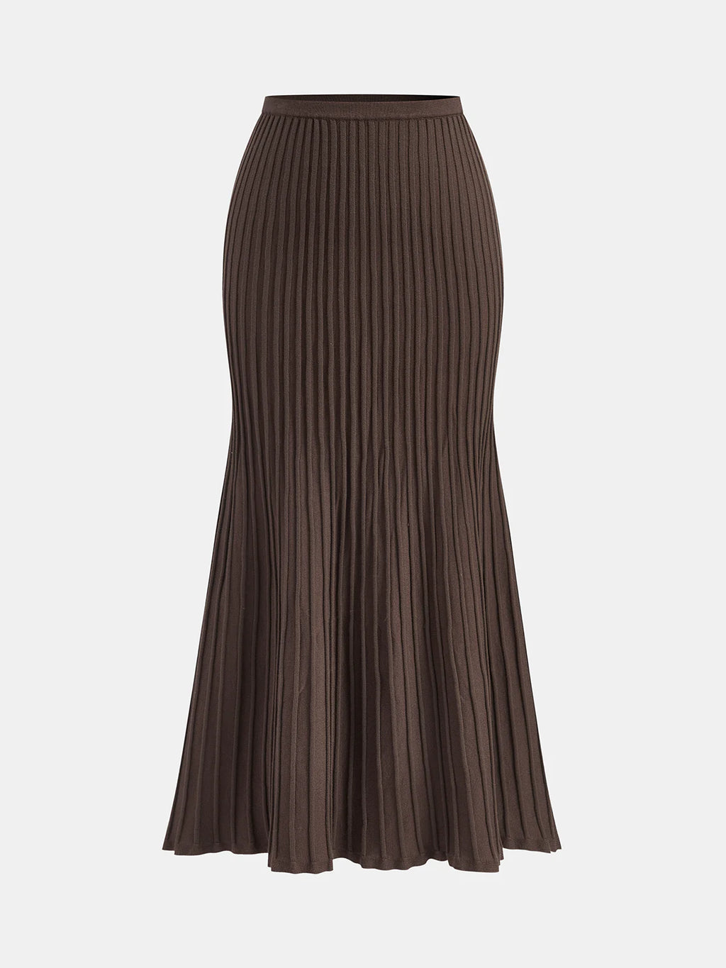 Textured Rib-Knit Mermaid Midi Skirt