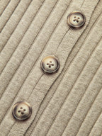 Wool Blend Ribbed Button Maxi Dress
