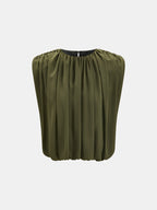 Sleeveless Pleated Top & Skirt Set