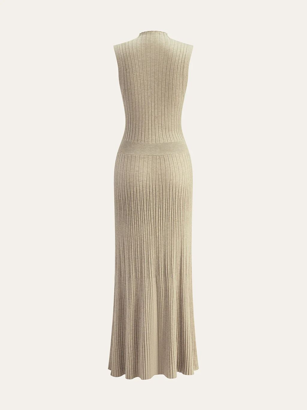 Wool Blend Ribbed Button Maxi Dress