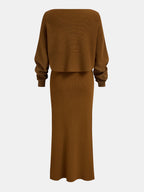 Knit Top & Cami Maxi Dress Two-Piece Set