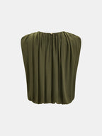 Sleeveless Pleated Top & Skirt Set