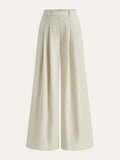 Linen Blend Wide-Leg Pants