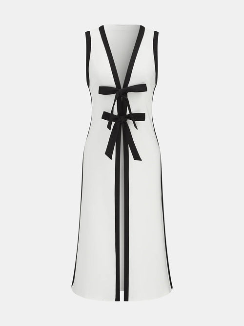 Bow Tie Longline Vest Coat & Pants Set