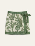 Paisley Print Wrap Skirt
