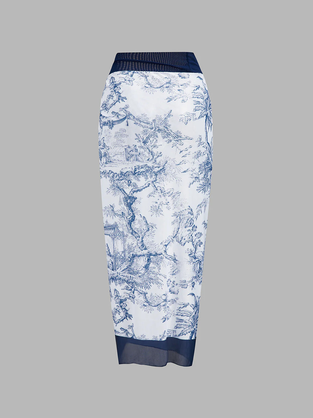 Printed One Piece Swimsuit & Sarong Set