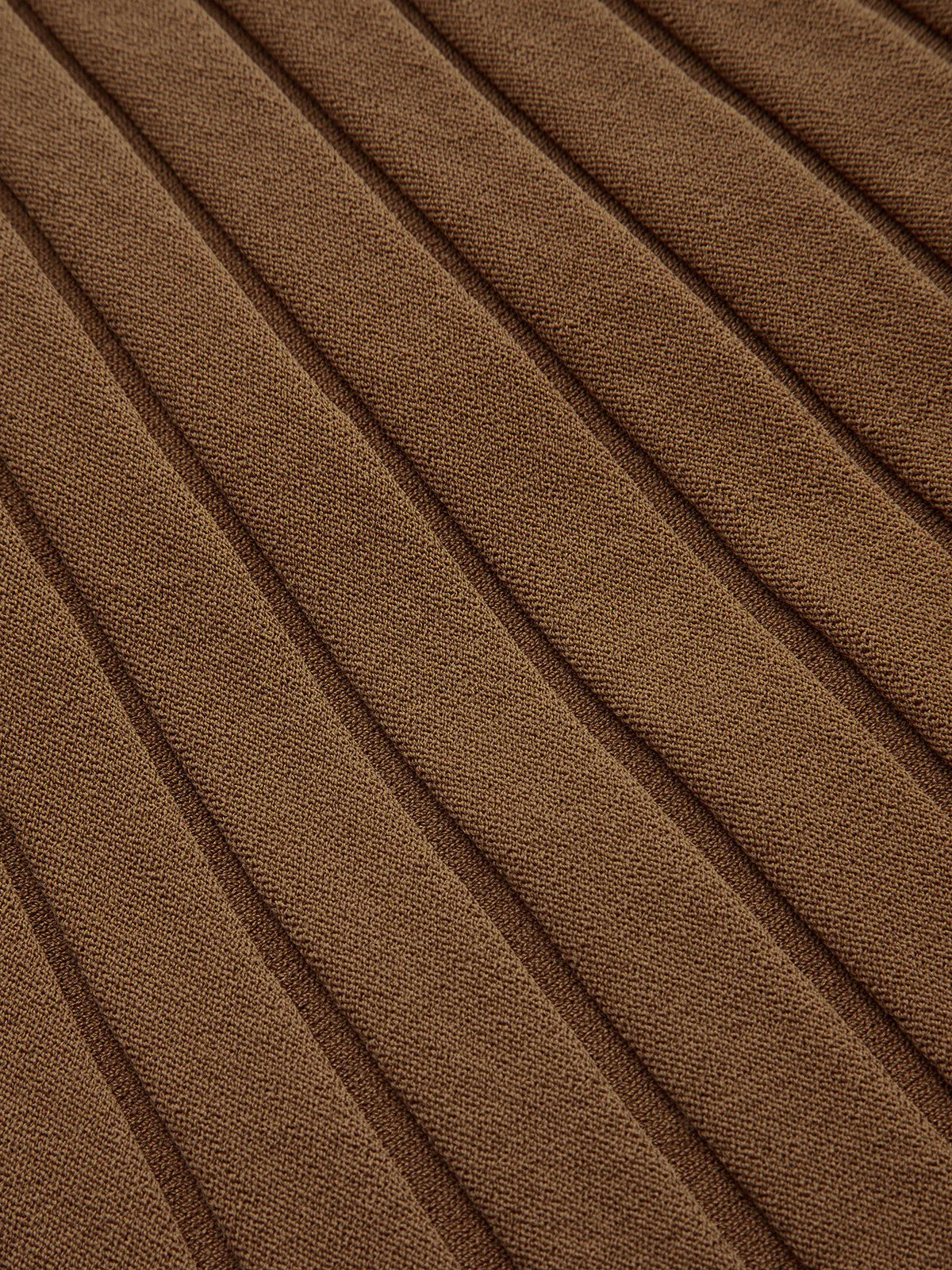Ribbed Side Slit Button Detail Midi Skirt