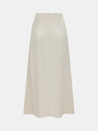 Satin Asymmetric Ruched Top & Midi Skirt Set