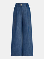 Cross-Tie Crop Top & Wide-Leg Pants Set