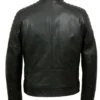 Slim Fit Black Cafe Racer Leather Jacket Men