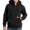 Rain Defender Loose Fit Heavyweight Quarter-Zip Black Hoodie