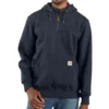 Rain Defender Loose Fit Heavyweight Quarter-Zip Blue Hoodie