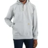 Rain Defender Loose Fit Heavyweight Quarter-Zip Heather Gray Hoodie